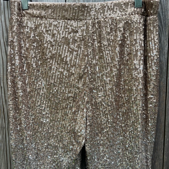 Cable & Gauge Champagne Gold Sequin Pants Sz Medium NWT - Picture 9 of 9